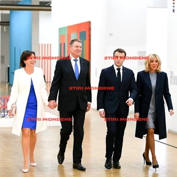 Carmen şi Klaus Iohannis, alături de Brigitte şi Emmanuel Macron în timpul vizitei din Franţa