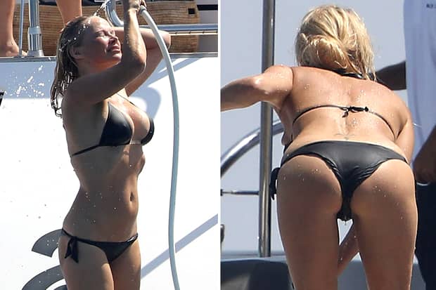 Aşa se întâmplă când porţi bikini cu două numere mai mici! Imagini bombă cu Pamela Anderson la mare