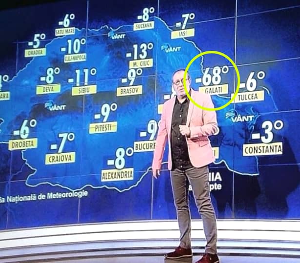 Gafă colosală! Ce a apărut pe ecran, în timp ce Busu prezenta Meteo! E caz unic în România