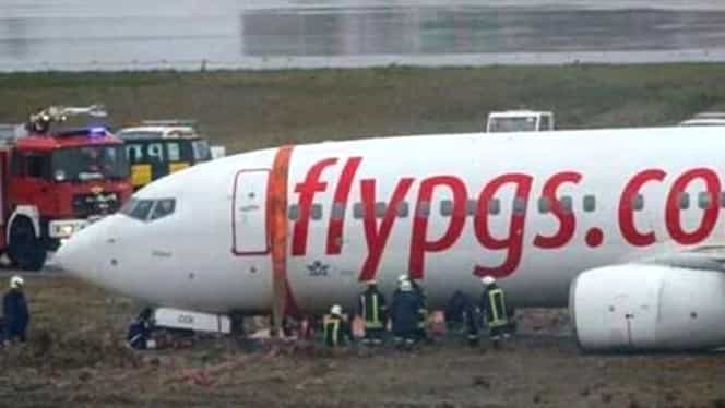 Panică la Istanbul! Un avion cu 169 de pasageri a derapat pe pistă