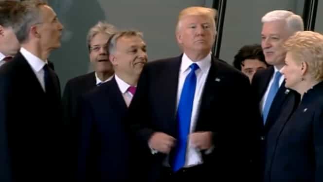 VIDEO. Gest şocant făcut de Donald Trump! L-a împins pe premierul Muntenegrului pentru a ajunge în faţă la summitul NATO