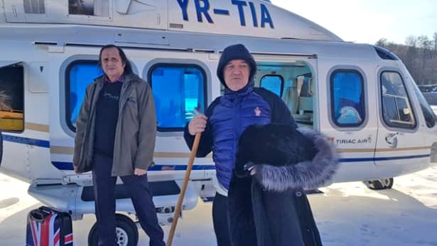 Gigi Becali a ajuns cu elicopterul la Mănăstirea Pătrunsa
