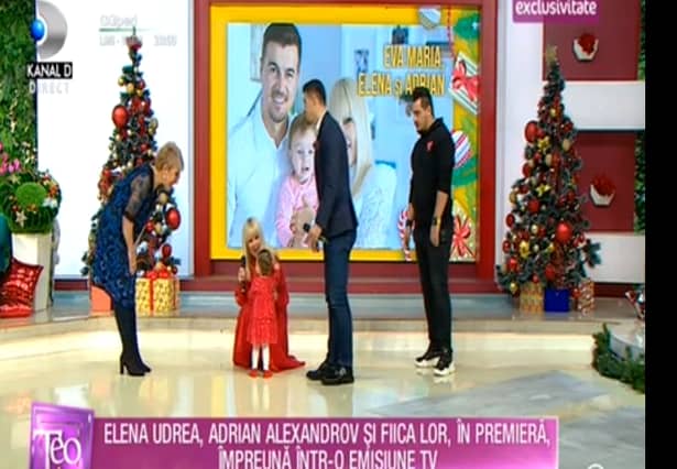 Elena Udrea și familia, apariție de senzație la Teo Show! A venit îmbrăcată la fel ca micuța ei, Eva – Foto