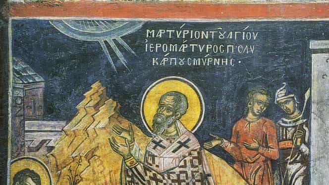 Calendar ortodox 23 februarie: Pomenirea Sfântul Policarp, pe care flăcările nu l-au ars
