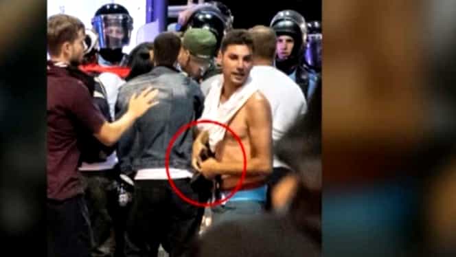 Bărbatul care ar fi furat arma jandarmeriței bătută de protestatari a fost reținut! Ce se întâmplă cu arma!