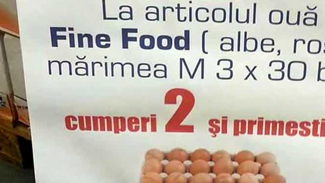 Gafă incredibilă, înainte de Paşte, într-un supermarket din Bucureşti. Ce promoţie la ouă: „Cumperi 2 şi primeşti…”
