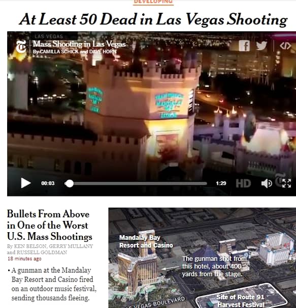 Presa din lumea întreagă, în breaking news după masacrul de la Las Vegas. Ce au făcut chinezii