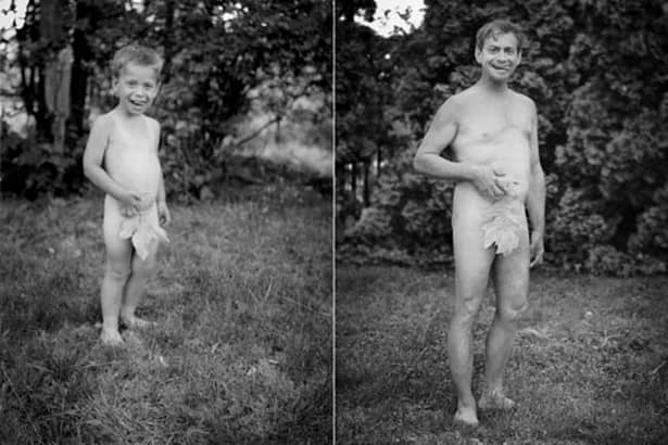 Cele mai controversate 25 de imagini cu adulţi care şi-au refăcut pozele de familie din copilărie. GALERIE FOTO