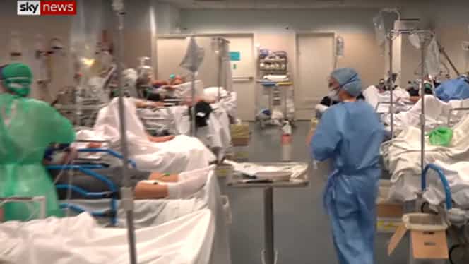 Imagini înfiorătoare din Italia! Pacienți cu pungi pe cap într-un spital din Bergamo. Video