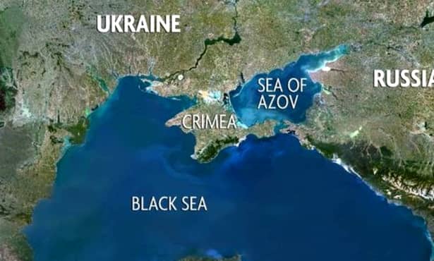 Marea Neagră scăldând apele României, Ucrainei şi Rusiei