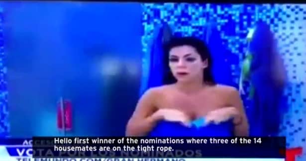 Gafa unei concurente de la Big Brother, în timp ce se afla în direct, la TV. Imaginile cu ea au făcut înconjurul tabloidelor
