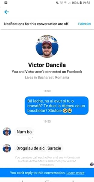 Victor, fiul premierului Viorica Dăncilă, conversaţie agramată pe Facebook! Ce i-a răspuns lui Oreste