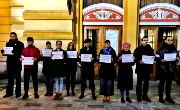 Actorii s-au solidarizat cu magistrații la protestul privind OUG 7! Ce mesaje au transmis