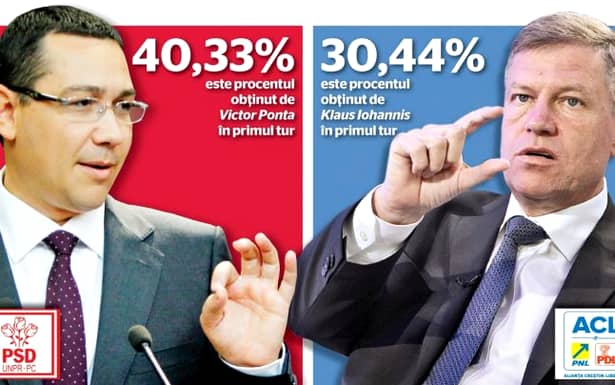Candidații la algerile prezidențiale din 2014 au fost Klaus Werner Iohannis și Victor Ponta, primul câștigând în turul 2