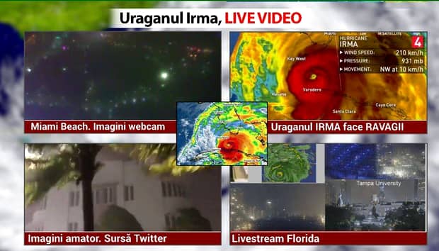 LIVE VIDEO+FOTO. Uraganul Irma loveşte Florida! Imagini în direct de pe malul oceanului cu furtuna devastatoare