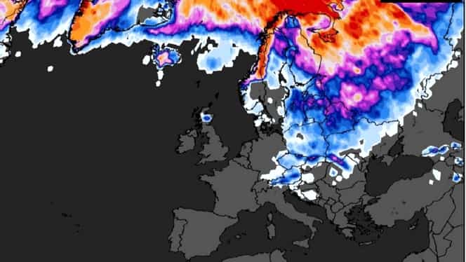 Un val de aer polar va lovi Europa! România, printre cele mai afectate ţări: temperaturi cu 25 grade mai mici faţă de acum