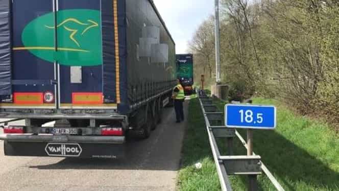 Ce a pățit un șofer român de TIR în Germania! Totul a început când s-a uitat în oglinda retrovizoare