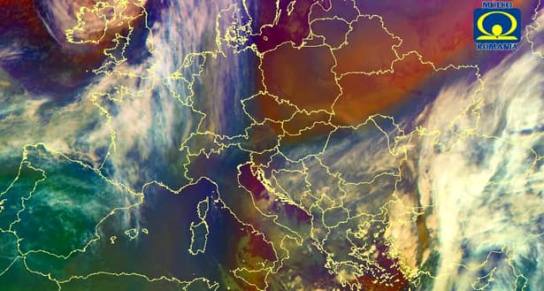 Harta Europei din satelit. Sursa. site-ul ANM
