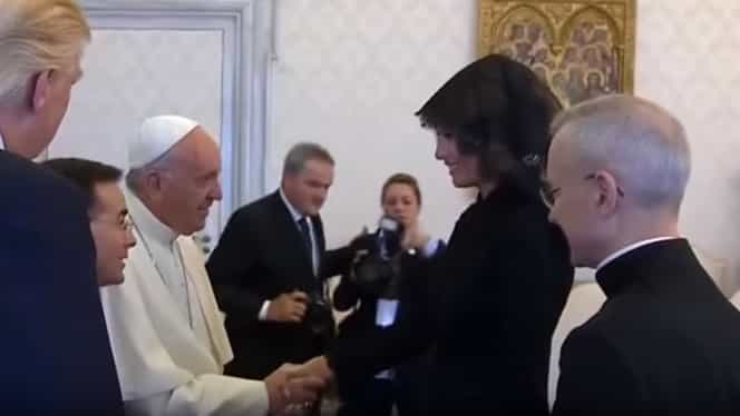 VIDEO. Papa Francisc i-a pus o singură întrebare Melaniei Trump. Toată lumea a început să râdă