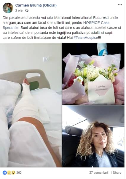 Carmen Brumă, pe patul de spital! Mesaj sfâșietor postat de soția lui Mircea Badea
