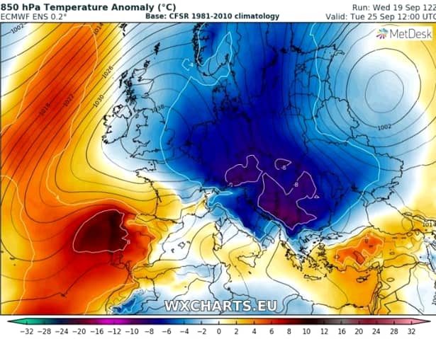 Iarna aceasta vom avea schimbări spectaculoase de temperaturi. În perioada octombrie-decembrie ne vom bucura de multe grade peste medie în aproape toată Europa. Un aer rece se va împrăștia din Atlantic spre centrul Europei, în timp ce aerul cald va fi prezent în partea de nord, Scandinavia și nord-estul Europei. Vremea este destul de dinamică în ceea ce privește jumătate de Europa.