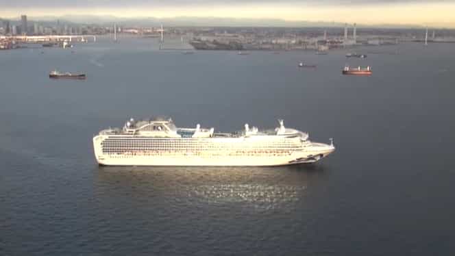 Peste 3.700 de pasageri dintr-o navă de croazieră se află în carantina la Yokohama din cauza coronavirus. Video