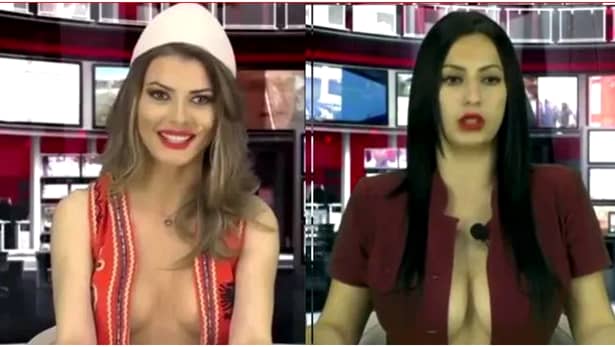 Noul star sexy al televiziunilor din Albania. Prezintă topless ştirile