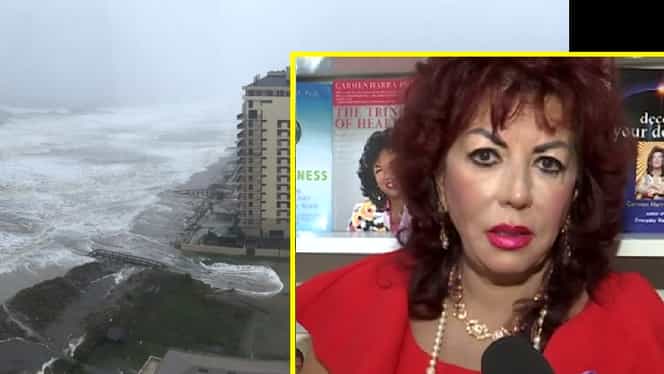 Probleme pentru Carmen Harra din cauza uraganului Dorian: „Putea să fie catastrofal”