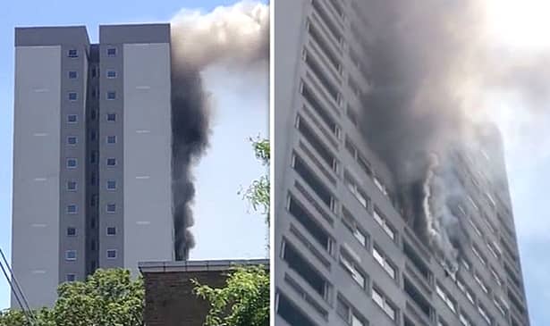 Un turn cu 22 de etaje a luat foc în Marea Britanie! Zeci de pompieri se luptă cu flăcările