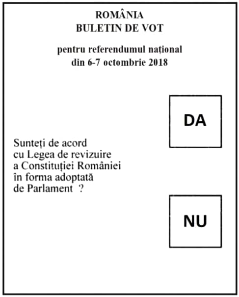 Referendum pentru familie. Cum arată buletinul de vot