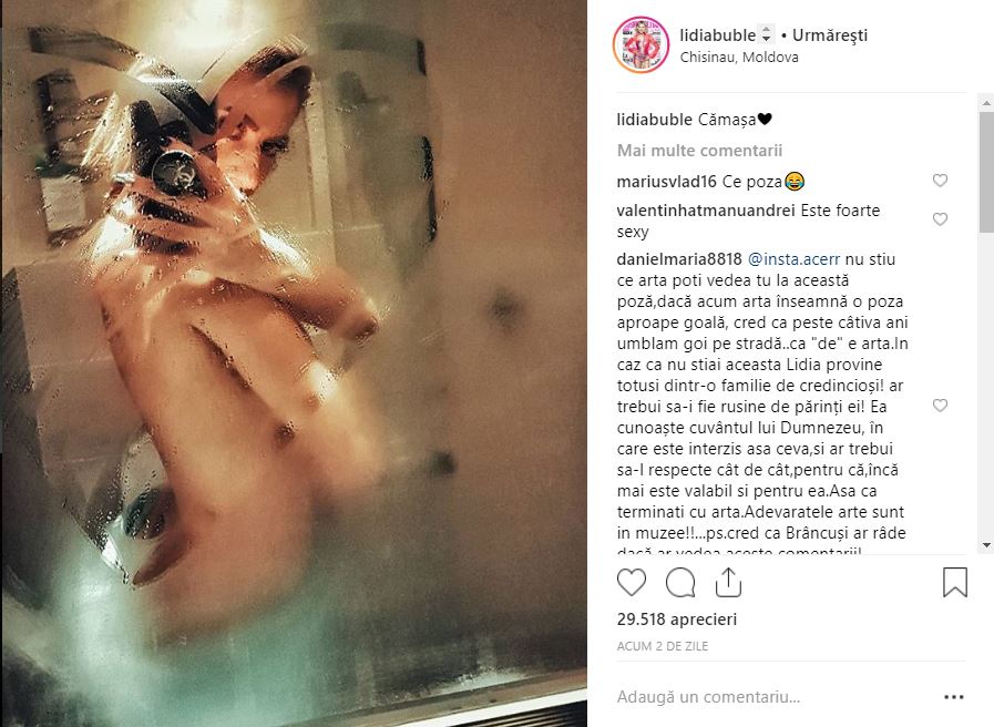 Lidia Buble și-a făcut o poză goală în duș!