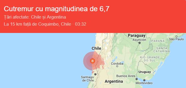 Cutremurul s-a resimțit și în Argentina