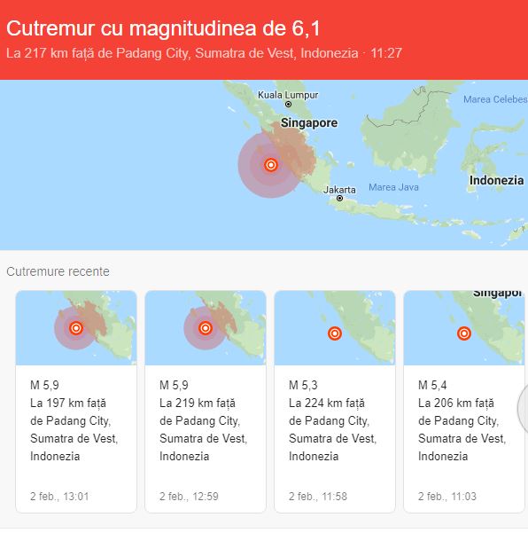Cutremur în Indonezia, de 6,1 grade pe scara Richter!